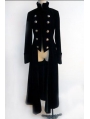 Black Double Breasted Gothic Long Coat for Women