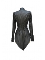 Black Gothic Double Breasted Swallow-Tailed Coat for Women