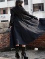 Black Double Breasted Gothic Long Coat for Women