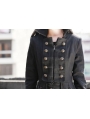 Black Double Breasted Gothic Long Coat for Women