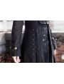 Black Double Breasted Gothic Long Coat for Women