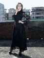 Black Lace Gothic Trench Coat for Women