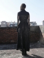Black Lace Gothic Trench Coat for Women