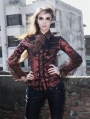 Wind Red Long Sleeves Vintage Gothic Blouse for Women