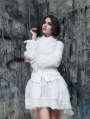 White Long Sleeves Vintage Gothic Blouse for Women