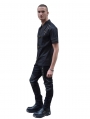 Black Buckle Gothic Short Sleeves Blouse for Men