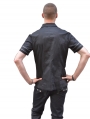 Black Buckle Gothic Short Sleeves Blouse for Men
