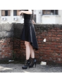 Black High Waist High-Low Gothic Skirt