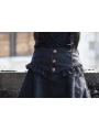 Black High Waist High-Low Gothic Skirt