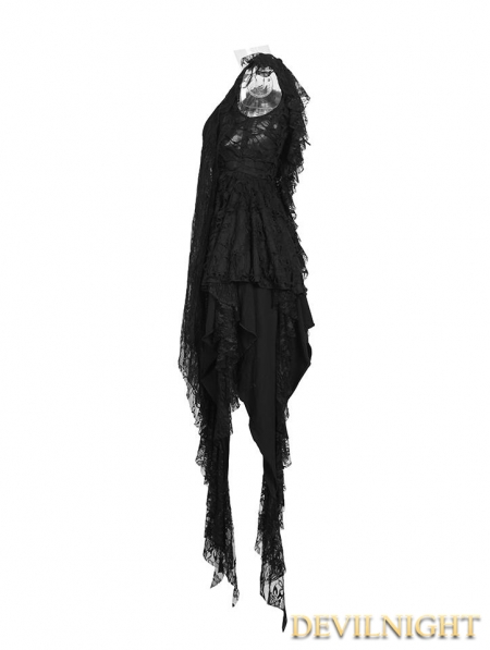 Black Gothic Irregular Decadent Dress - Devilnight.co.uk