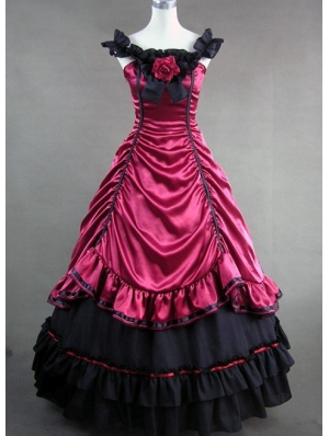 Red and Black Masquerade Gothic Ball Gowns