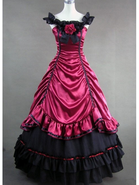 Red and Black Masquerade Gothic Ball Gowns - Devilnight.co.uk