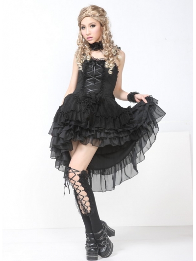 Black High-Low Gothic Lolita Dress