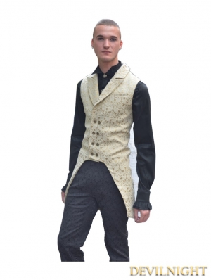 Yellow Alternative Pattern Gothic Vest for Men