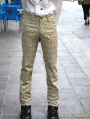 Yellow Alternative Pattern Gothic Pants for Men