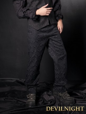 Simple Black Gothic Pants for Men