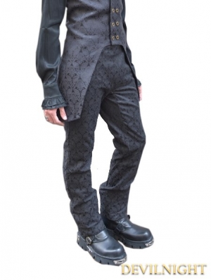 Black Alternative Pattern Gothic Pants for Men