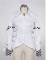 Black/White Tuxedo Style Punk Blouse for Women