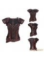 Brown Brocade Overbust Steampunk Corset with Jacket