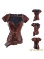 Brown Overbust Steampunk Corset with Jacket