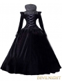 Black Velvet and Satin Victorian Queen Costume