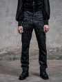 Black Pattern High-Low Gothic Pants for Men