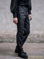 Black Pattern High-Low Gothic Pants for Men