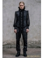 Black Pattern High-Low Gothic Pants for Men