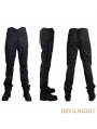 Black Pattern High-Low Gothic Pants for Men