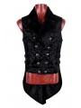 Black Printing Pattern Gothic Vest for Men