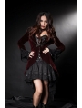 Wine Red Velvet Gothic Swallow-Tailed Coat for Women