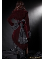 Wine Red Velvet Gothic Swallow-Tailed Coat for Women