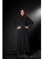 Black Gothic Long Coat with Cape for Women