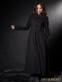 Black Gothic Long Coat with Cape for Women