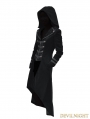 Black Velvet Gothic Hooded Long Coat for Women