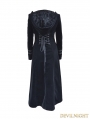 Black Velvet Gothic Hooded Long Coat for Women