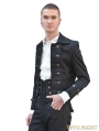 Black Double-Breasted Gothic Short Jacket for Men