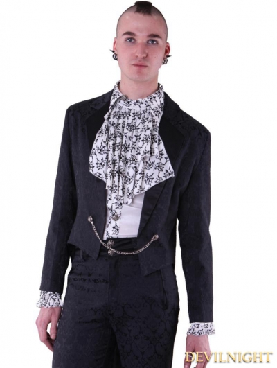 Black Gothic Swallow Tail Jacket for Men
