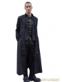 Black Double-Breasted Long Gothic Coat for Men