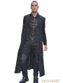 Black Double-Breasted Long Gothic Coat for Men