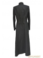 Black Double-Breasted Long Gothic Coat for Men