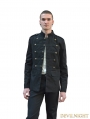 Black Gothic Military Style Jacket for Men