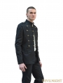 Black Gothic Military Style Jacket for Men