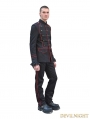 Black and Red Gothic Military Style Jacket for Men