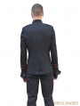 Black and Red Gothic Military Style Jacket for Men