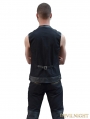 Black Gothic Punk Sleeveless Shirt for Men