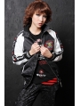 Black Crossbones Pattern Punk Jacket for Women