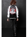 Black Crossbones Pattern Punk Jacket for Women