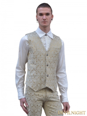 Yellow Pattern Mens Gothic Vest