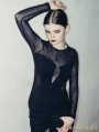 Black Spider Web Gothic Long Sleeves Shirt for Women